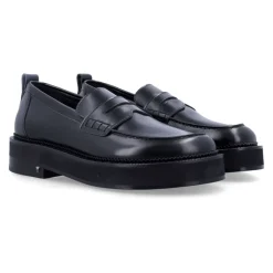 Black Chunky Loafers Closed Shoes