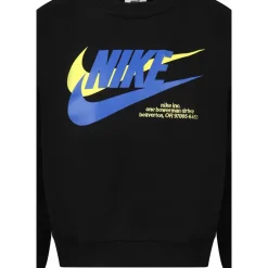 Black Cotton Fleece Sweatshirt with Logo