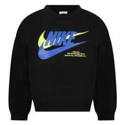 Black Cotton Fleece Sweatshirt with Logo