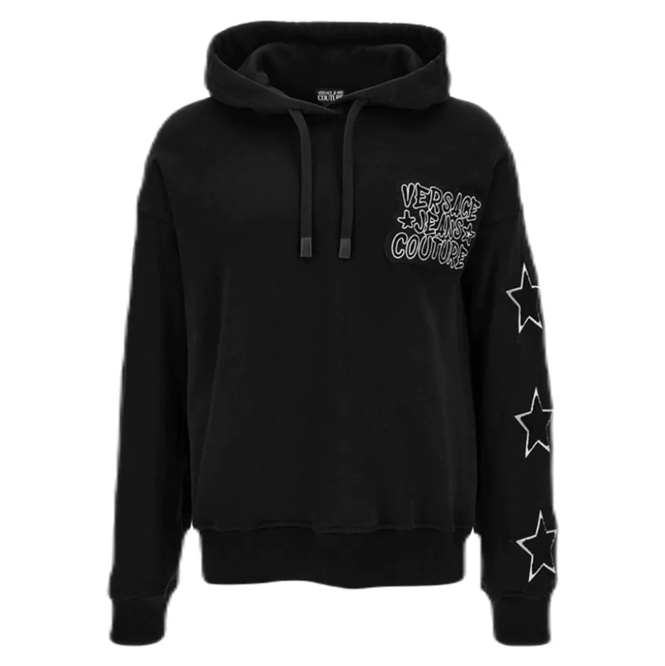 Black Cotton Jersey Sweatshirt for Men