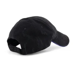 Black Cotton Logo Embroidered Hat