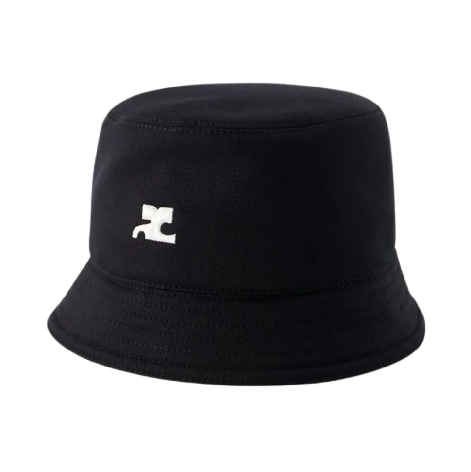 Black Cotton Signature Bucket Hat