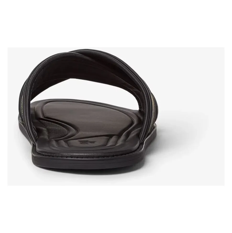 Black Crisscross Sandals with FF Motif