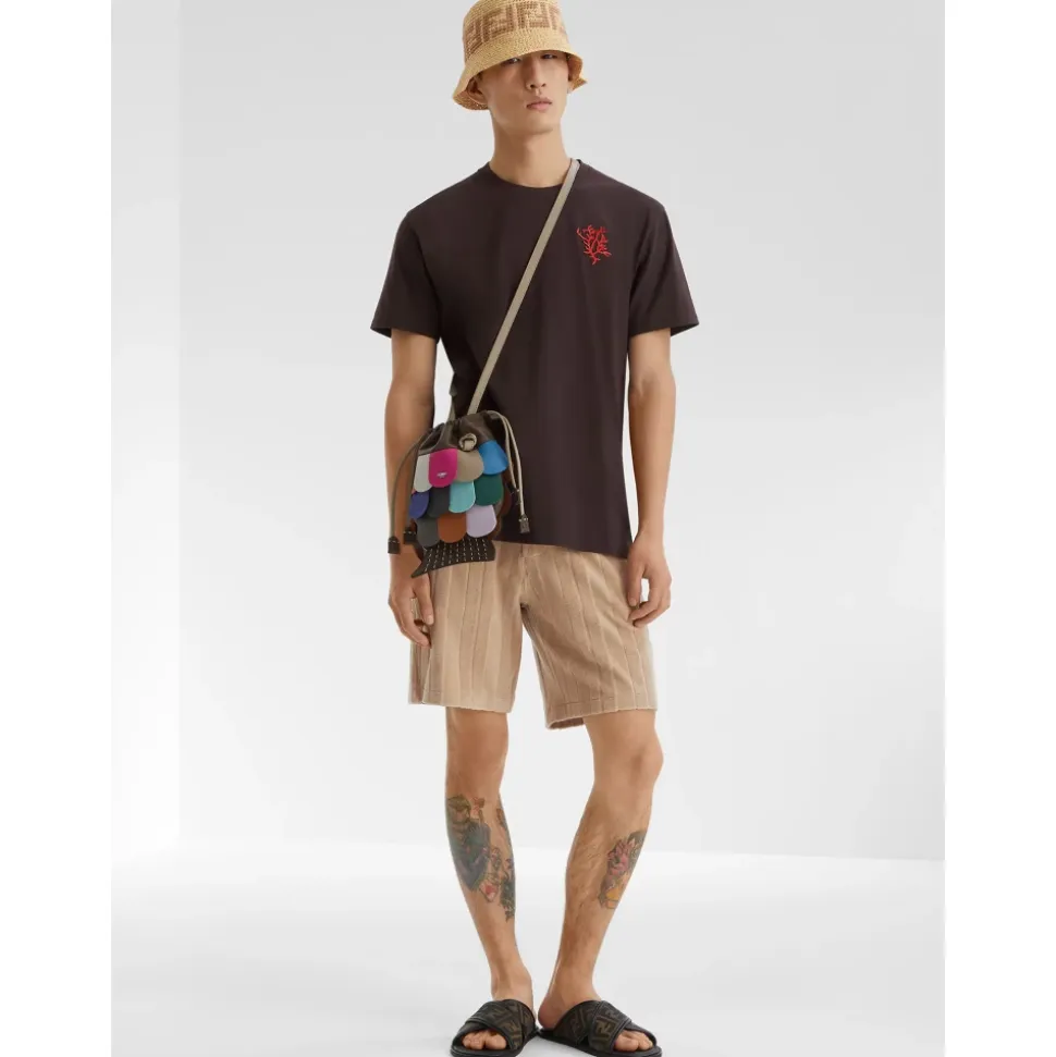 Black Crisscross Sandals with FF Motif