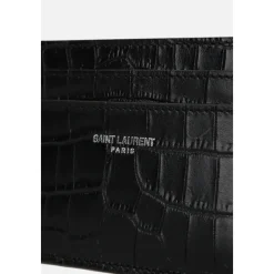 Black Crocodile Print Credit Card Wallet