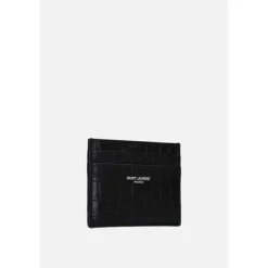 Black Crocodile Print Credit Card Wallet