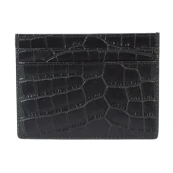 Black Crocodile Print Credit Card Wallet