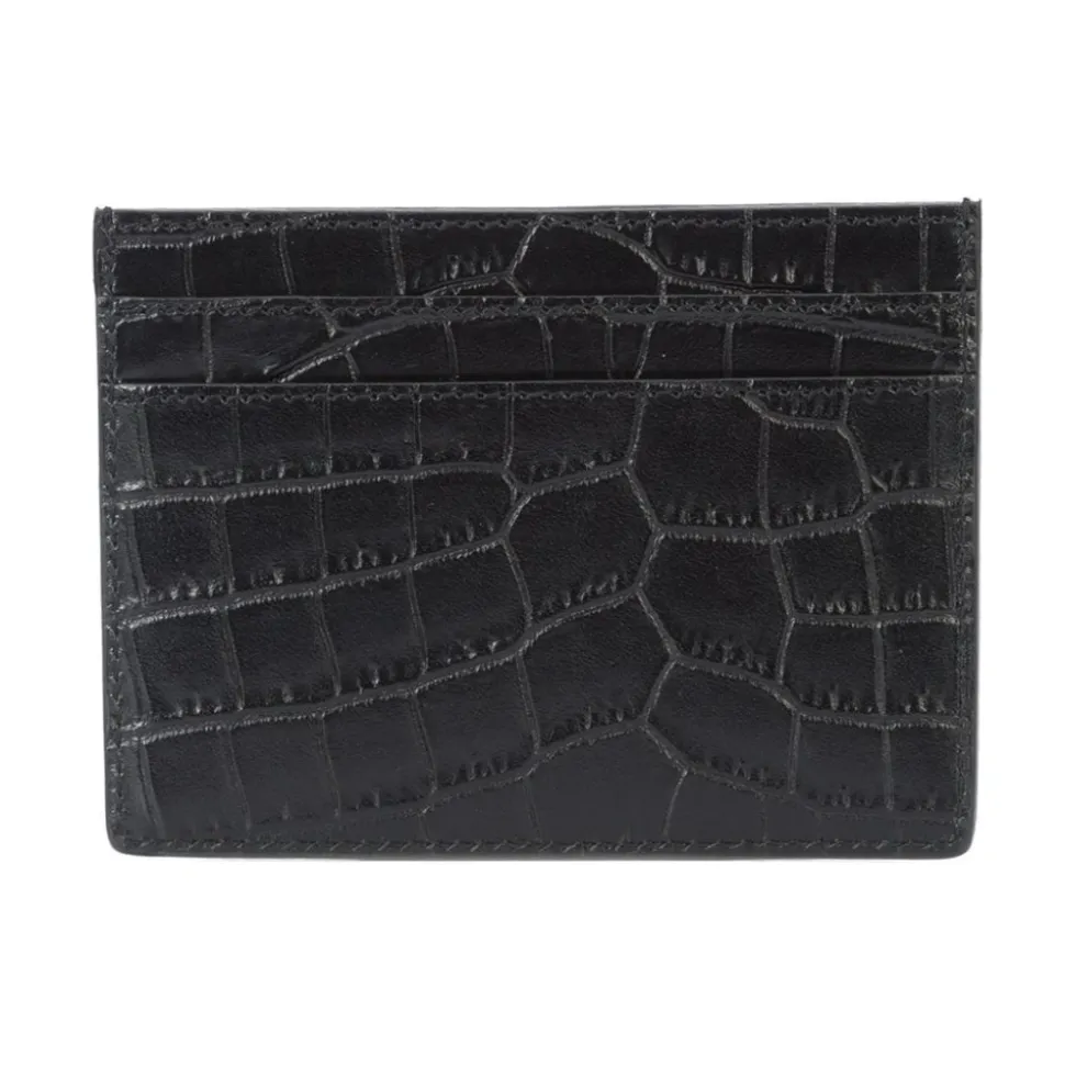 Black Crocodile Print Credit Card Wallet