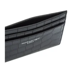 Black Crocodile Print Credit Card Wallet