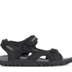 Black Flat Sandals for Men
