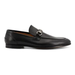 Black Flat Shoes with Iconic Horsebit