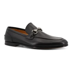 Black Flat Shoes with Iconic Horsebit