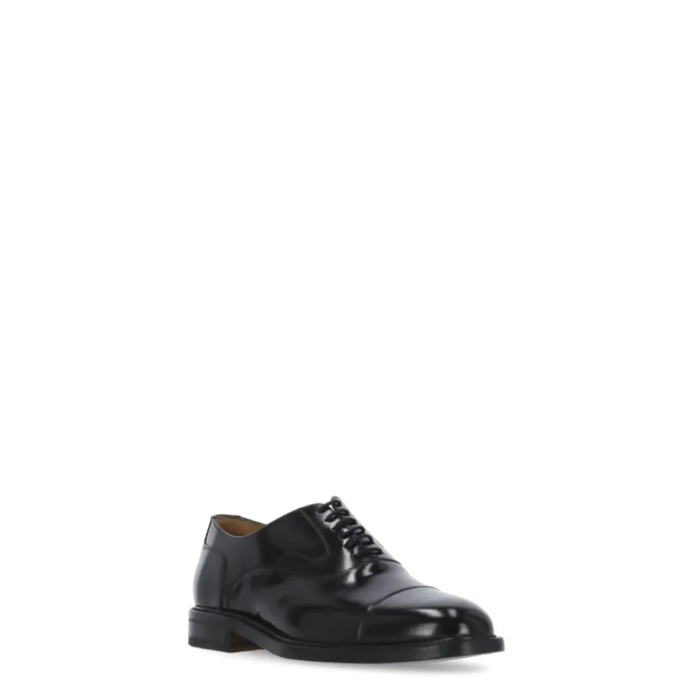 Black Flat Shoes with Raised Sole