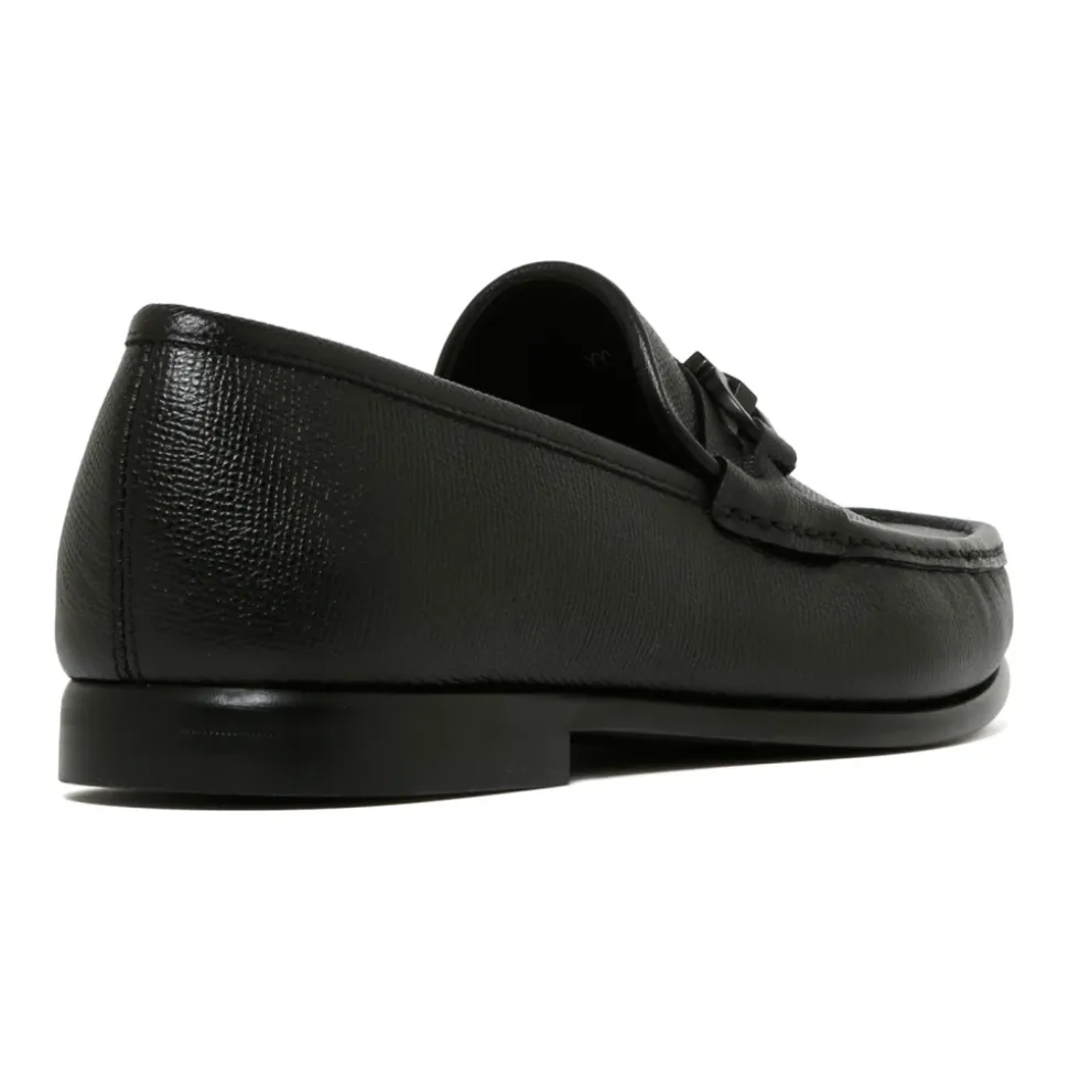 Black Gancini Ornament Loafers