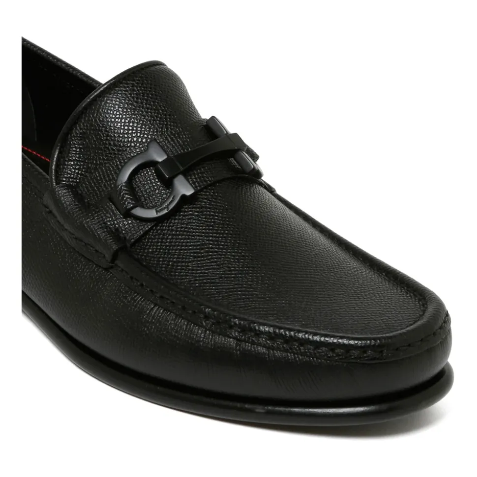 Black Gancini Ornament Loafers