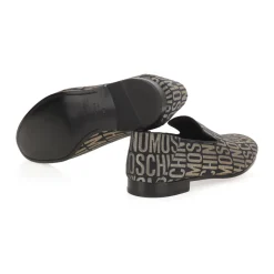 Black Gold Logo Lurex Loafers