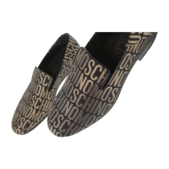 Black Gold Logo Lurex Loafers
