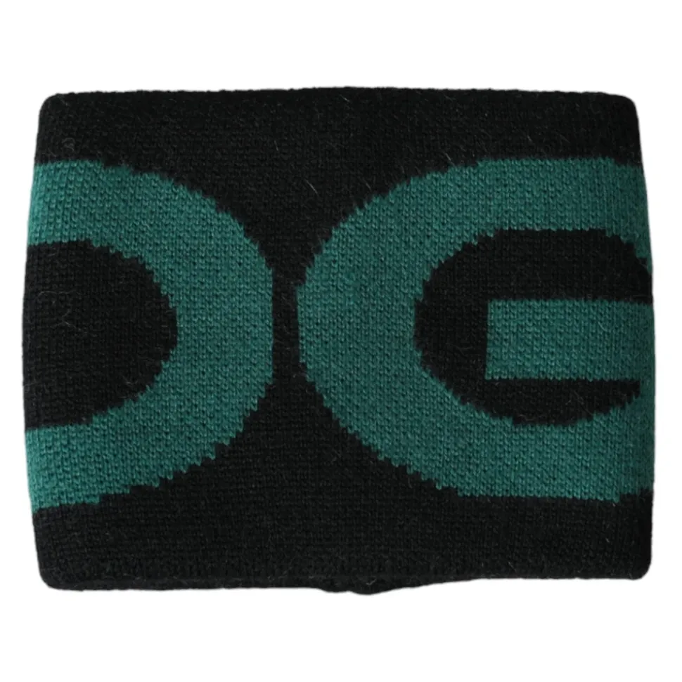 Black Green Wool Logo Bracelet