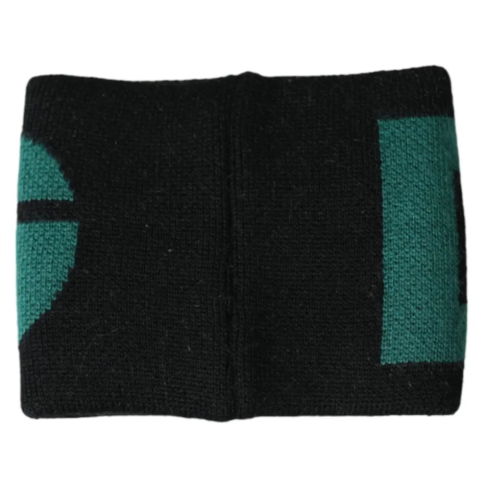 Black Green Wool Logo Bracelet