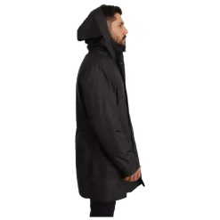 Black Hooded Mens Trench Coat Jacket