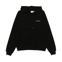 Black Hooded Sweatshirt with Logo Detail