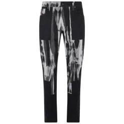 Black jeans with white pattern