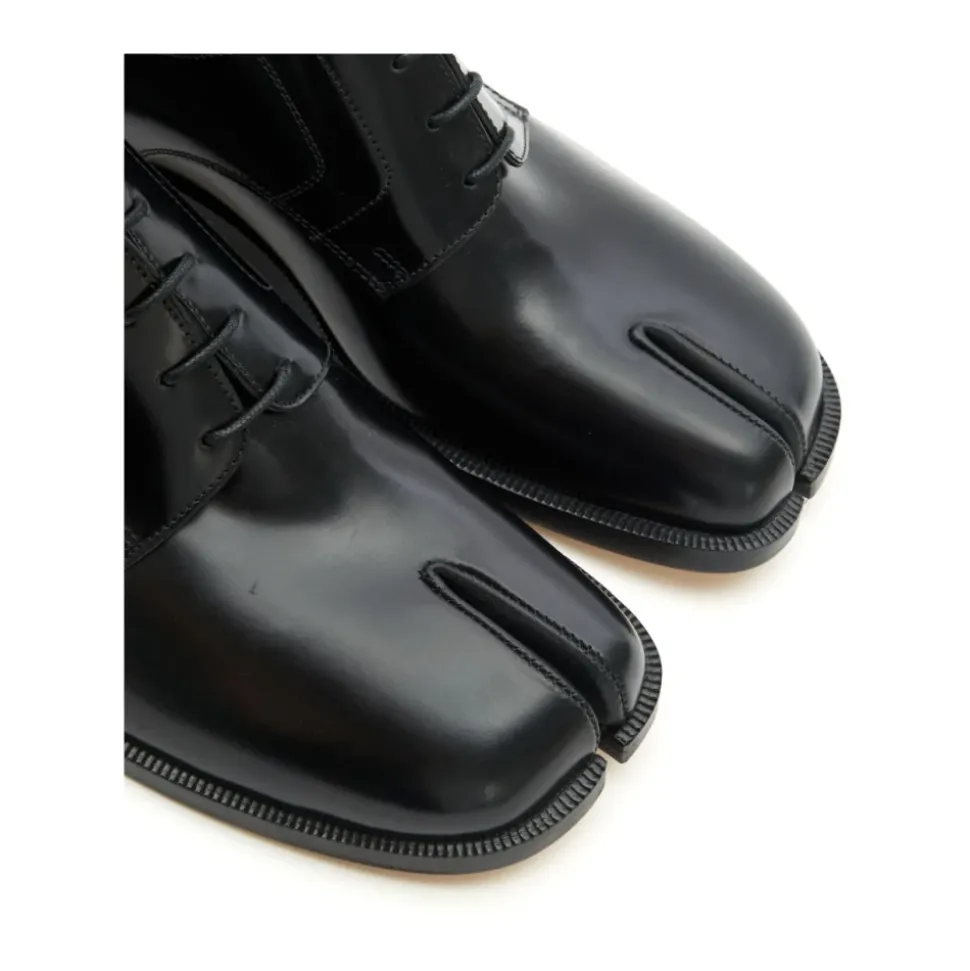 Black Lace-Up Derby Shoes