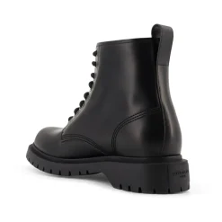 Black Lace-up Leather Boots Italy