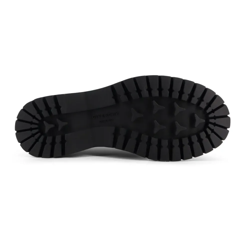 Black Lace-up Leather Boots Italy