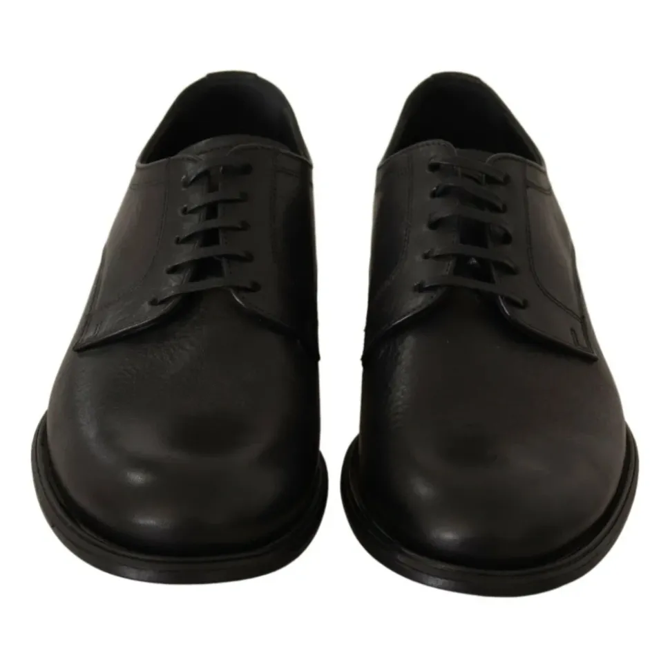 Black Lace Up Leather Formal Shoes