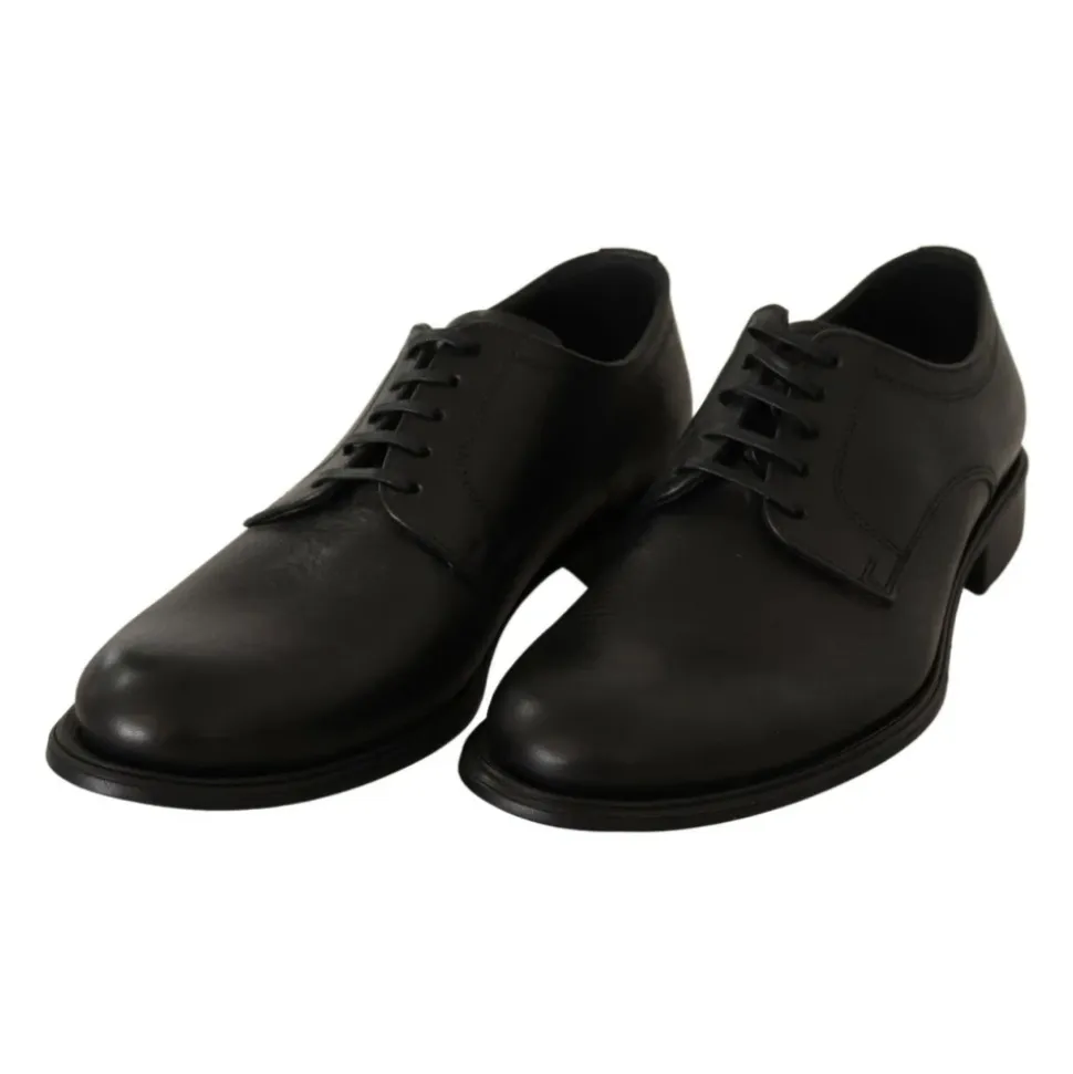Black Lace Up Leather Formal Shoes