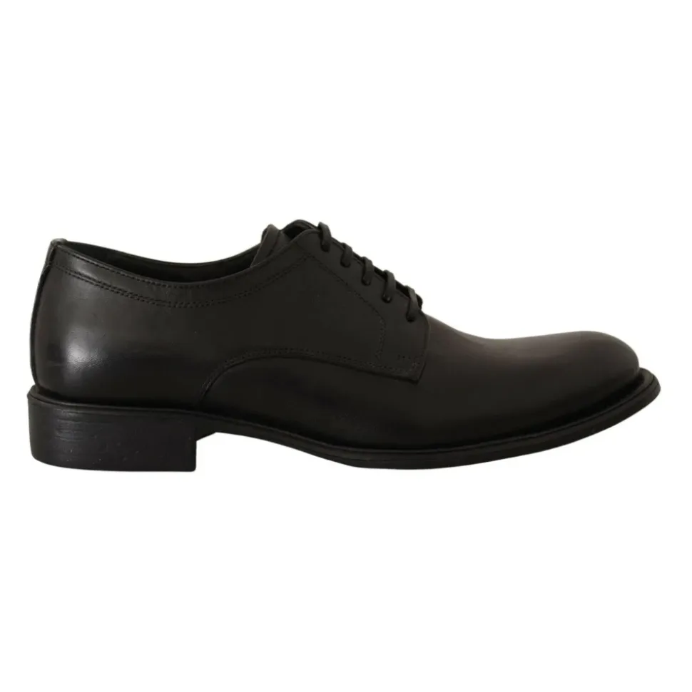 Black Lace Up Leather Formal Shoes