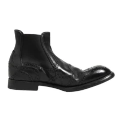 Black Leather Ankle Boots Slip On