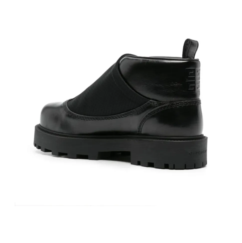 Black Leather Ankle Boots with 4G Motif
