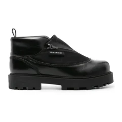 Black Leather Ankle Boots with 4G Motif
