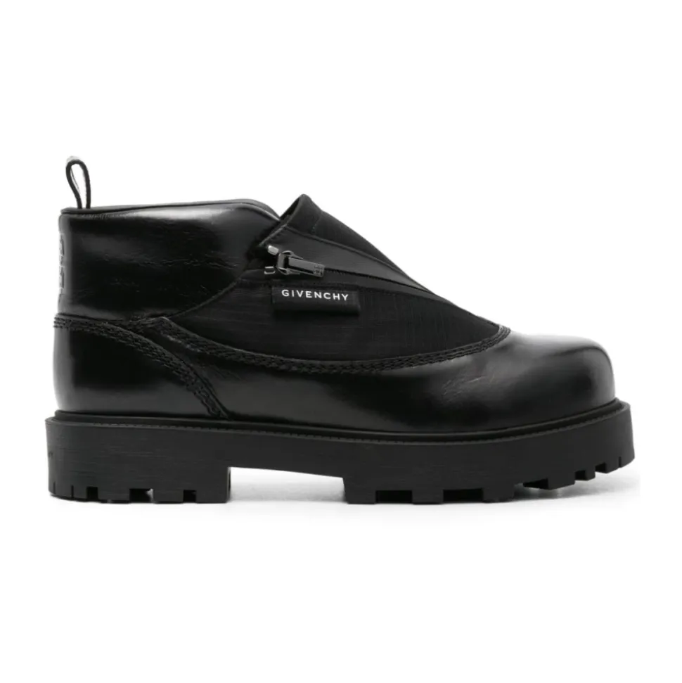 Black Leather Ankle Boots with 4G Motif