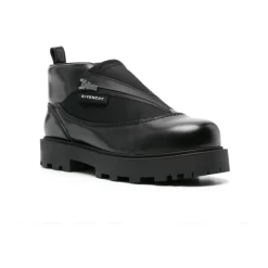 Black Leather Ankle Boots with 4G Motif