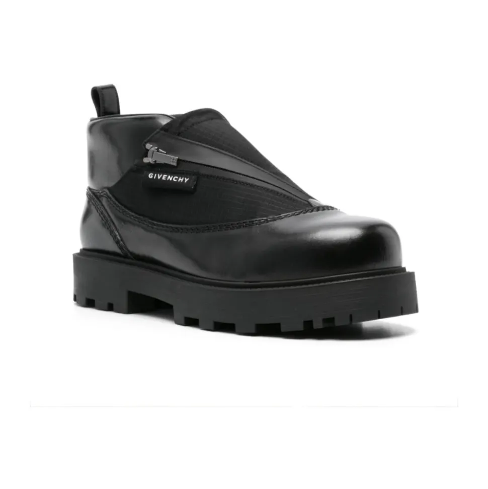Black Leather Ankle Boots with 4G Motif