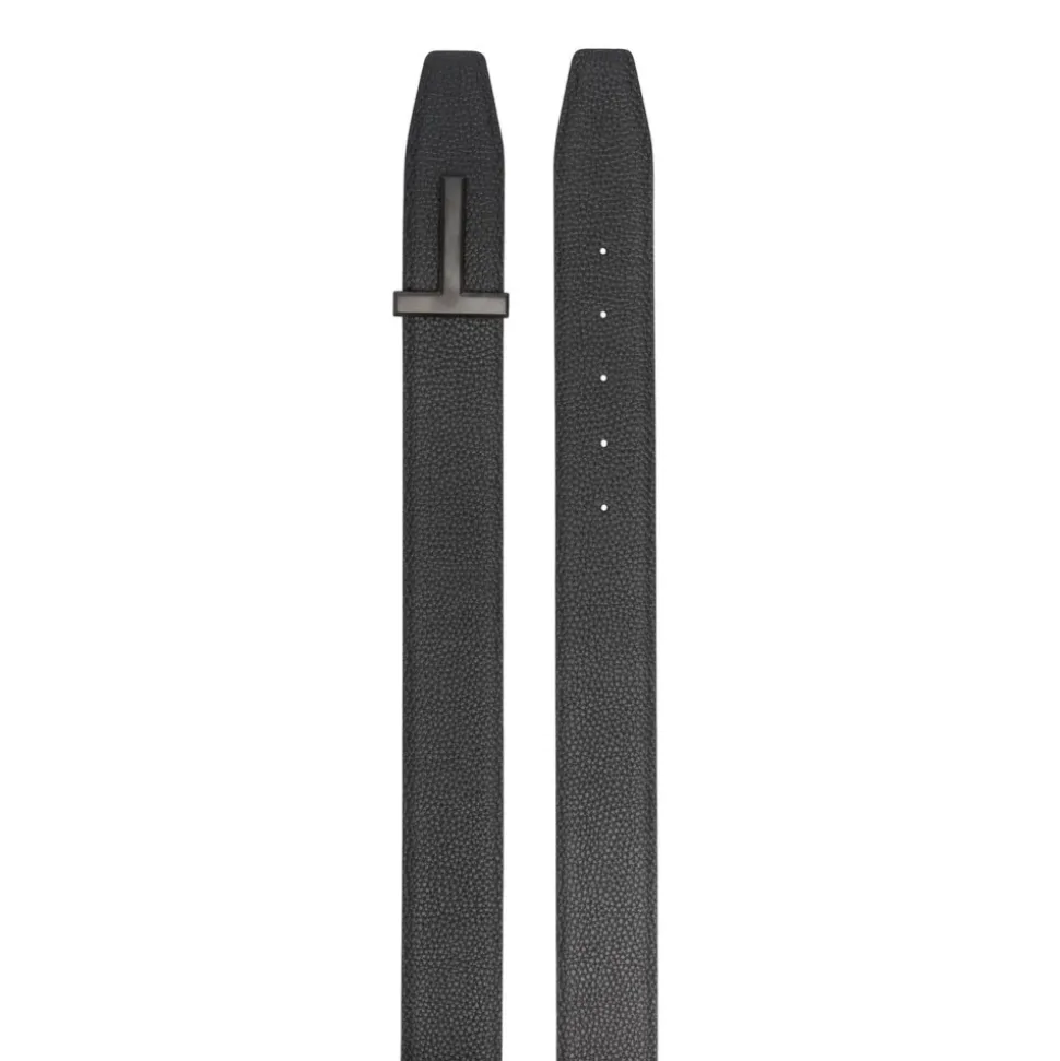Black Leather Belt for Men