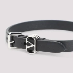 Black Leather Bracelet Stylish Accessory