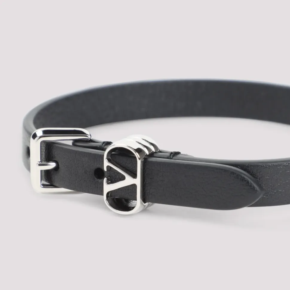 Black Leather Bracelet Stylish Accessory