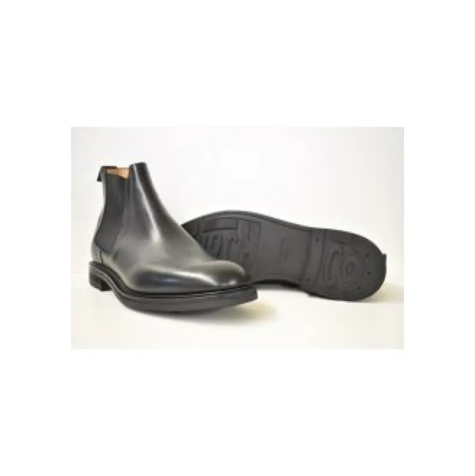 Black Leather Chelsea Boots