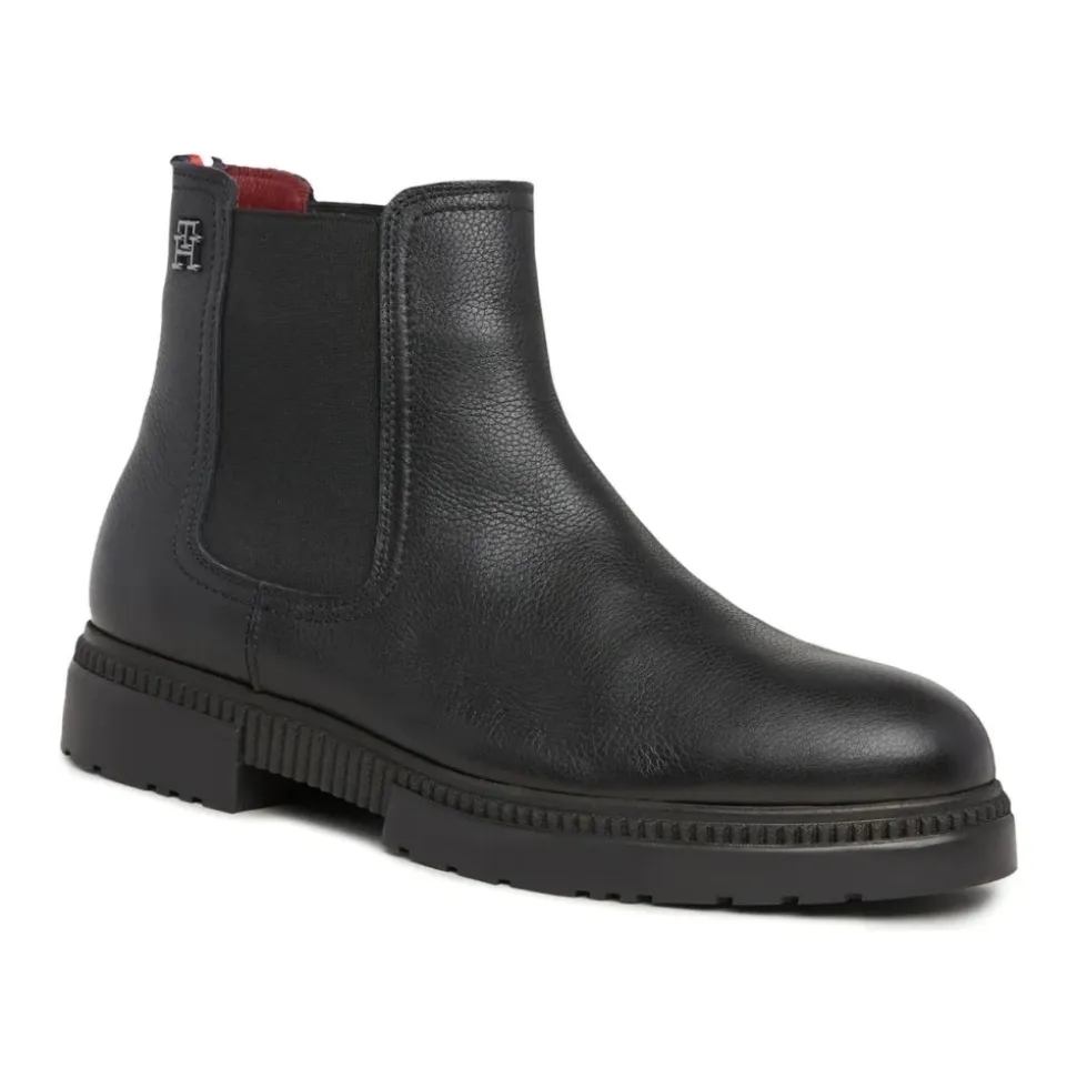 Black Leather Chelsea Boots