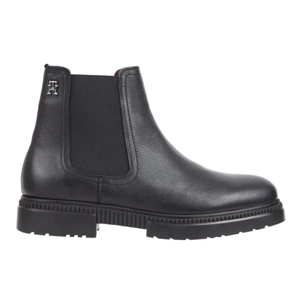 Black Leather Chelsea Boots