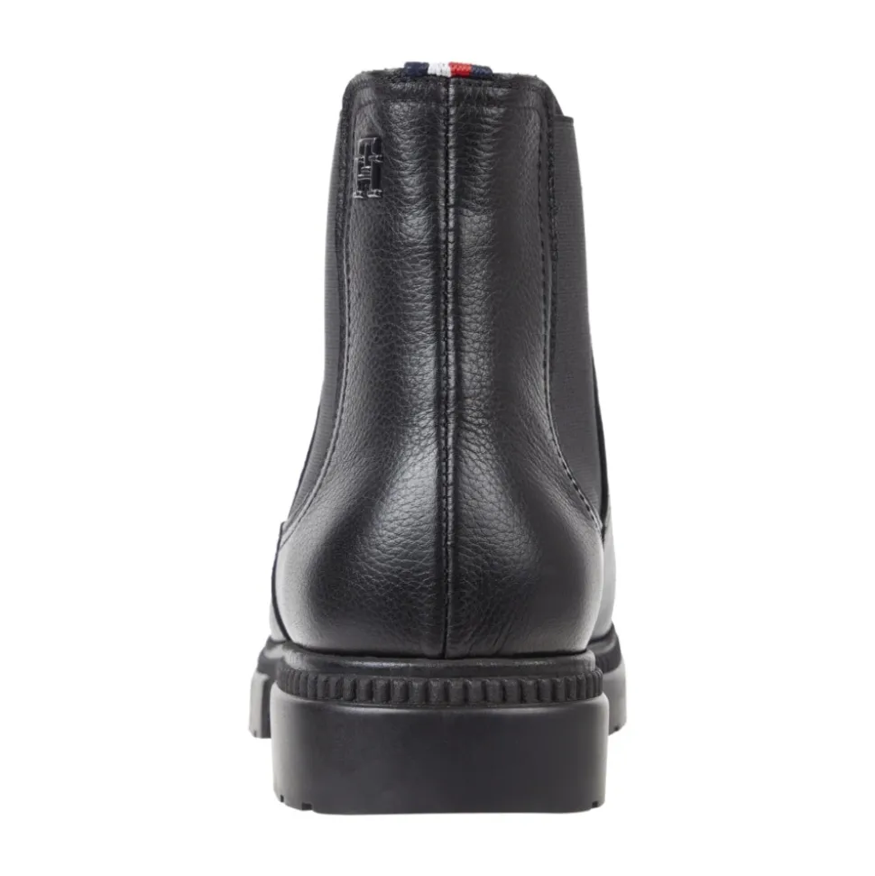 Black Leather Chelsea Boots