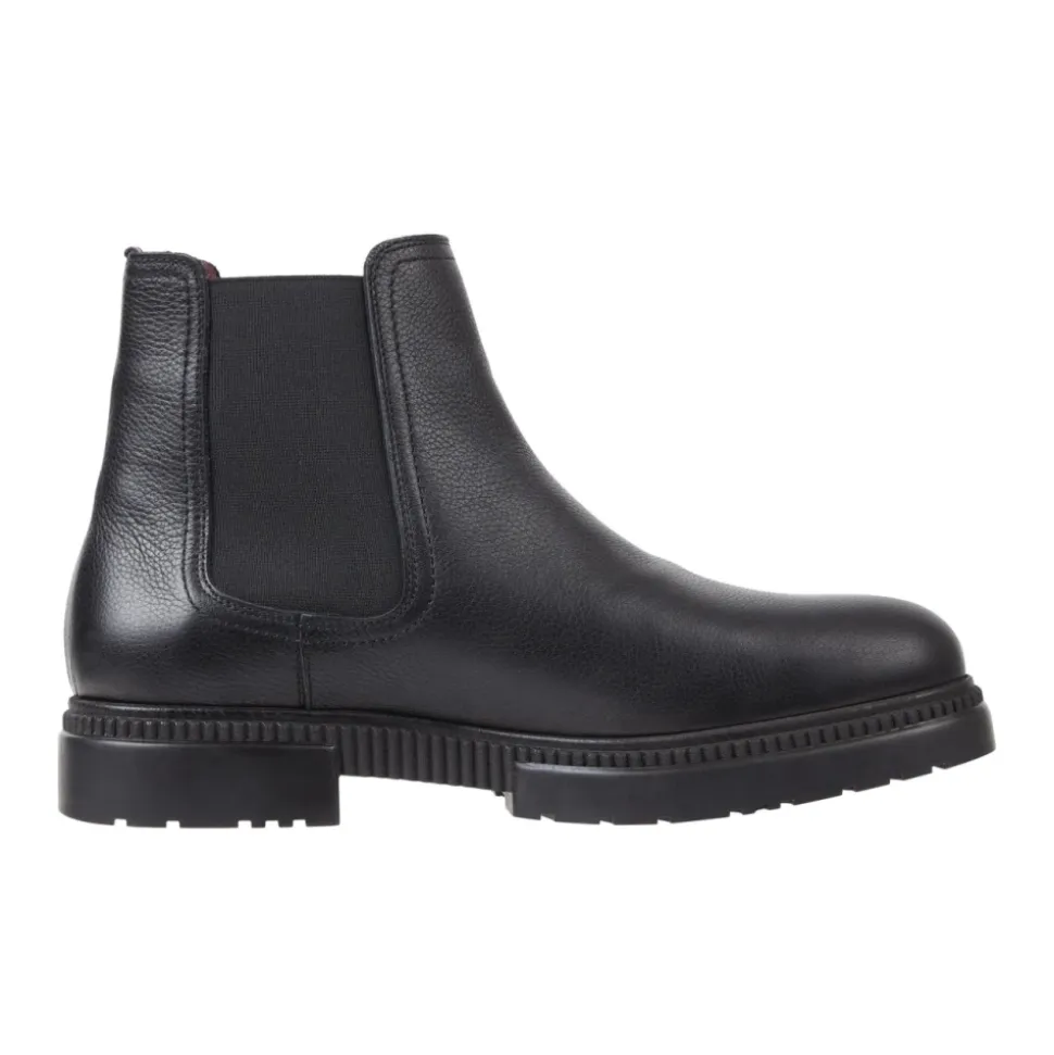 Black Leather Chelsea Boots