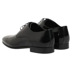 Black Leather Derby Men Dress Shoes