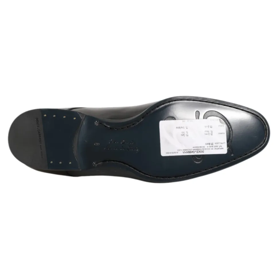 Black Leather Derby Men Dress Shoes
