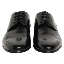 Black Leather Derby Men Dress Shoes