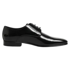 Black Leather Derby Men Dress Shoes